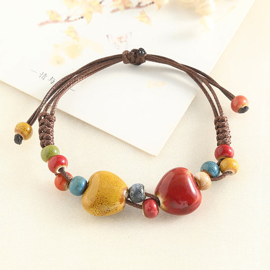 Jingdezhen Ceramic Heart Bracelet