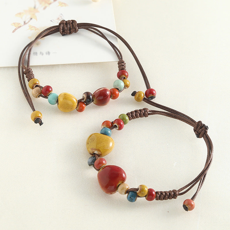 Jingdezhen Ceramic Heart Bracelet